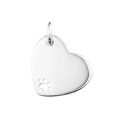 Engravable Heart Pet Collar Tag Beads 925 Sterling Silver Jewelry Kralen
