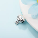 Pet Dog & Bone Dangle Beads 925 Sterling Silver Charms Bracelet DIY Fits