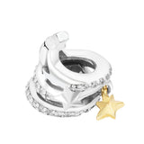 DIY Shooting Star Spiral Beads 100% 925 Sterling Silver Jewelry Kralen