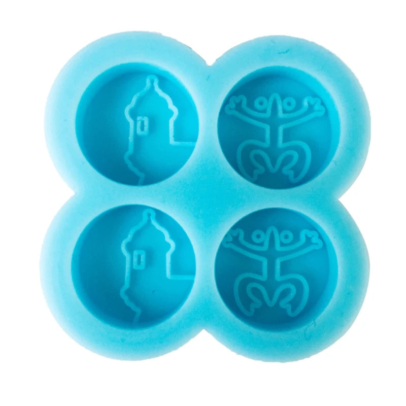 Flag Frog Round Stud Earrings Silicone Mold for Resin Casting
