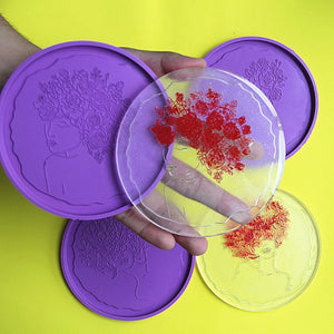 Flower Fairy Tray Molds - DIY Epoxy Resin Casting Beauty Coaster Silicone Mold
