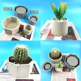 DIY Flower Pot Silicone Mold Round Hexagonal Storage Box Garden Craft Tools