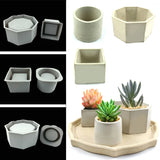DIY Flower Pot Silicone Mold Round Hexagonal Storage Box Garden Craft Tools