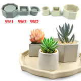 DIY Flower Pot Silicone Mold Round Hexagonal Storage Box Garden Craft Tools