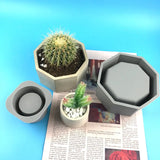 DIY Flower Pot Silicone Mold Round Hexagonal Storage Box Garden Craft Tools