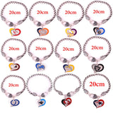 DIY Football Team Logo Rugby Heart Shape Bracelet Fitness Fan Sport Lover Young