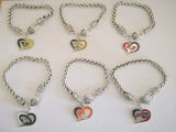 DIY Football Team Logo Rugby Heart Shape Bracelet Fitness Fan Sport Lover Young