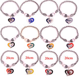 DIY Football Team Logo Rugby Heart Shape Bracelet Fitness Fan Sport Lover Young