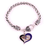 DIY Football Team Logo Rugby Heart Shape Bracelet Fitness Fan Sport Lover Young