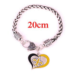 DIY Football Team Logo Rugby Heart Shape Bracelet Fitness Fan Sport Lover Young