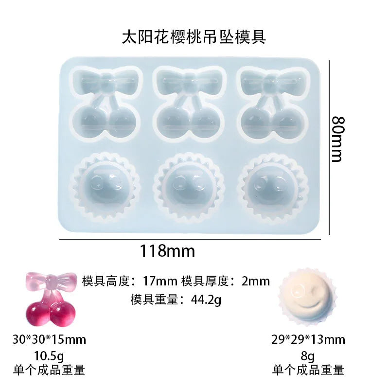 Cherry Icecream Silicone Epoxy Resin Mold Hairclip Mold Jewelry Tool