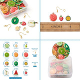Fruit Theme Earrings Making Kit, Enamel Pendants & Brass Hooks, Mixed
