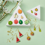 Fruit Theme Earrings Making Kit, Enamel Pendants & Brass Hooks, Mixed