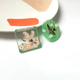 DIY Acrylic Crane Earrings with Pearl