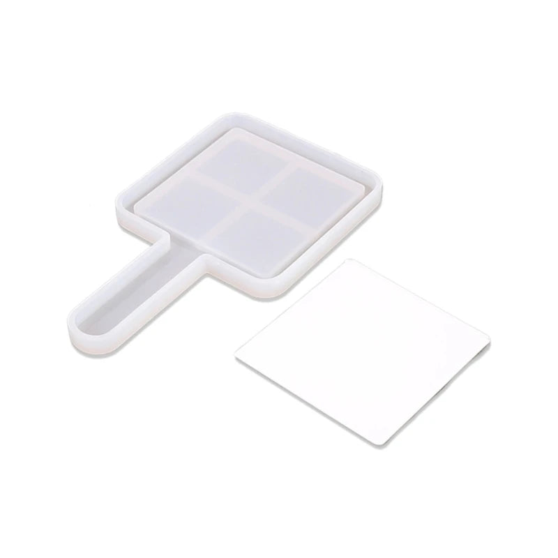 Geometric Cosmetic Mirror Silicone Mold Heart/Square/Round Shape Mould