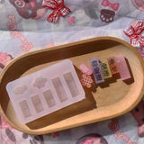 Geometry Filler Word Cards Resin Keychain Silicone Mold