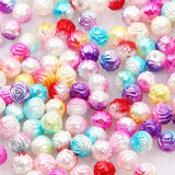 8mm 50pcs Mixed Rose Acrylic Beads Jewelry Making Accessories