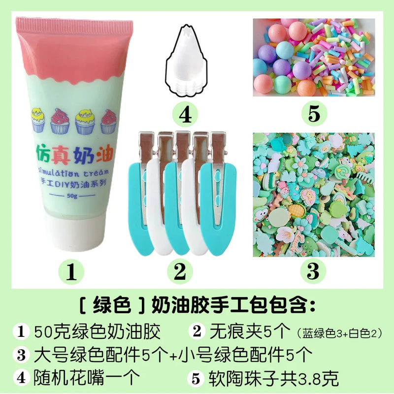Resin Cream Hair Clip DIY Kit - Glue & Accessories Set