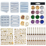 Crystal Resin Silicone Mold Girl Hair Pins Jewelry Tool Set