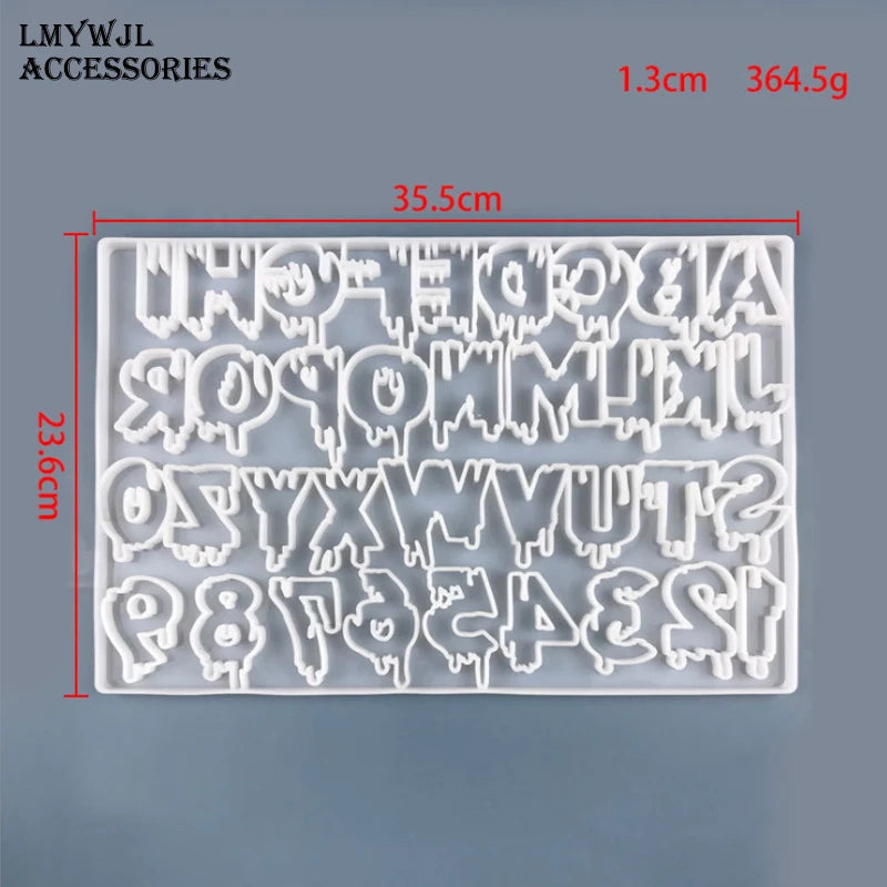 Halloween Alphanumeric Resin Silicone Mold Jewelry Casting Mold