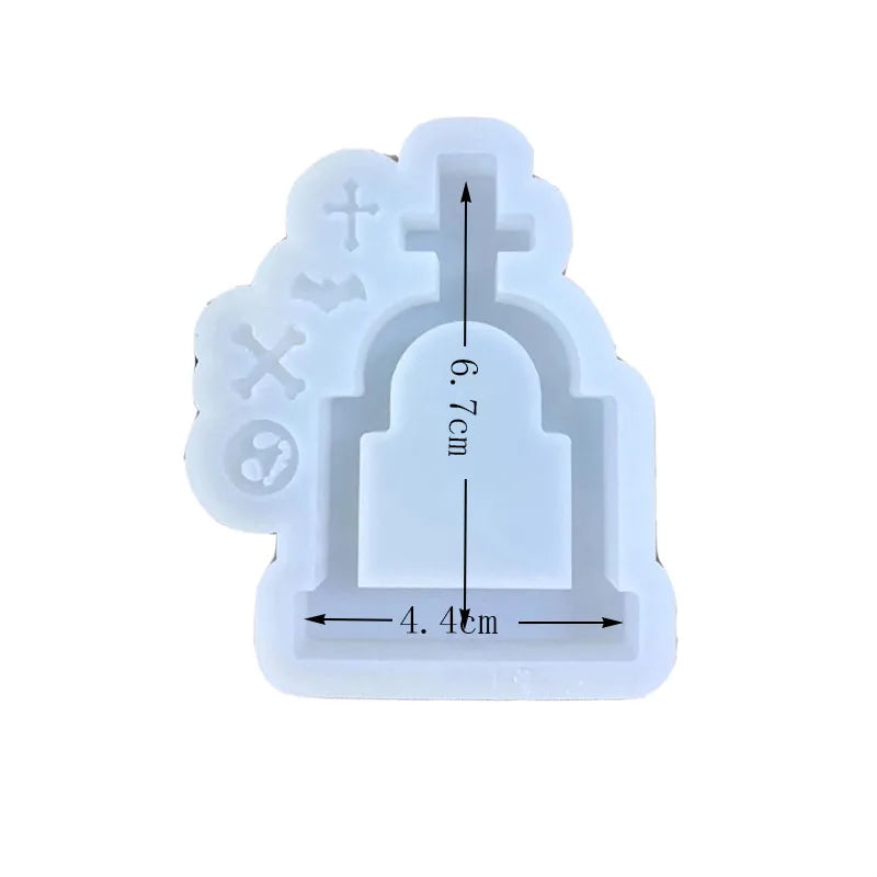 Halloween Tombstone Shaker Mold Epoxy Resin Jewelry Tool