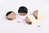 Geometric Round Earrings, Wood and Resin Hand Jewelry Accessories