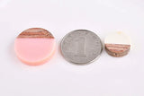 Geometric Round Earrings, Wood and Resin Hand Jewelry Accessories