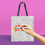DIY Kids Painting Handbag Large Tote Bag with Logo Print
