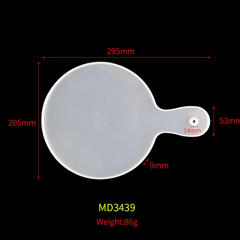 DIY Handle Tray Crystal Epoxy Resin Mold Mirror Surface Silicone Mold