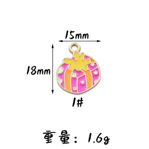 10Pcs Enamel Christmas Tree Charms for Earrings Making