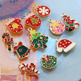 10Pcs Enamel Christmas Tree Charms for Earrings Making