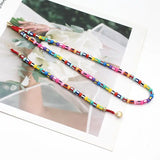 Colorful Bead String Enamel Necklace Bracelet Set