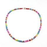 Colorful Bead String Enamel Necklace Bracelet Set