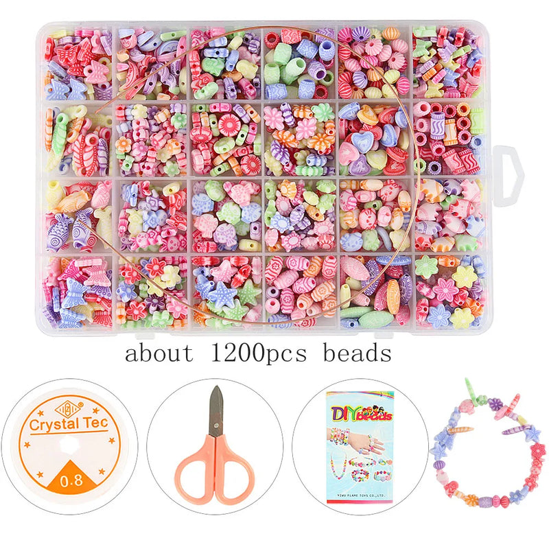 DIY Beaded Children's Toy Spacer Beads Crafts Making Bracelet Necklace Kit
