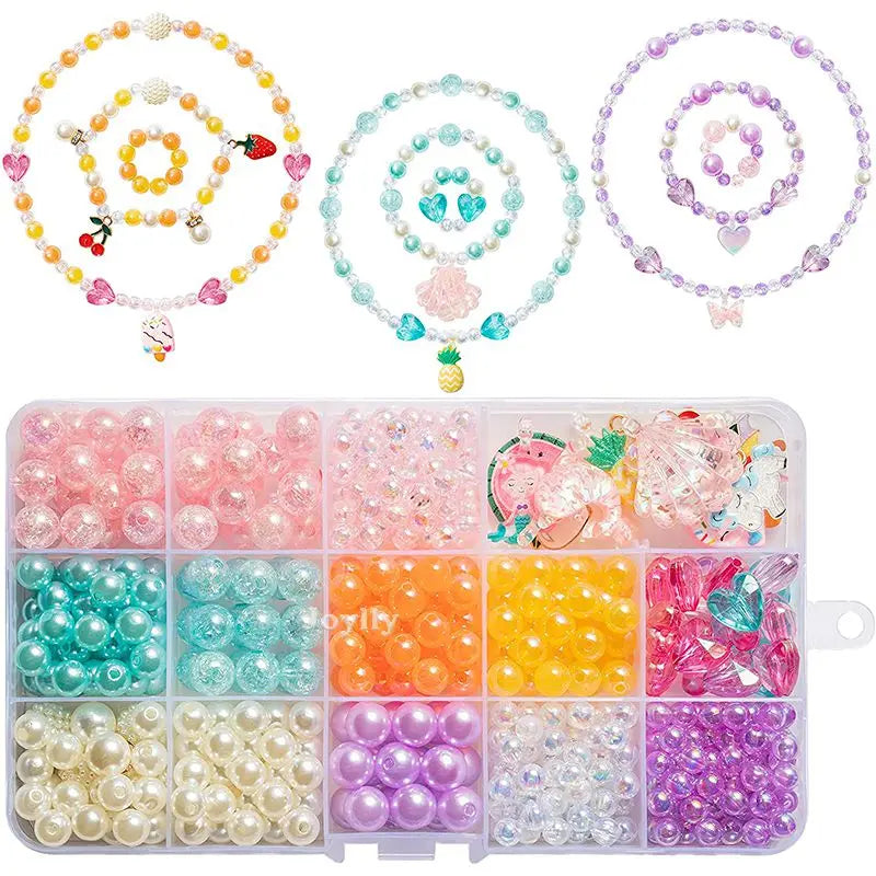 DIY Mixed Beads Bracelet Jewelry Charms Necklace Pendant for Girls