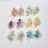 Copper Wire Double Hanging Rock Crystal Gravel Pendant Set