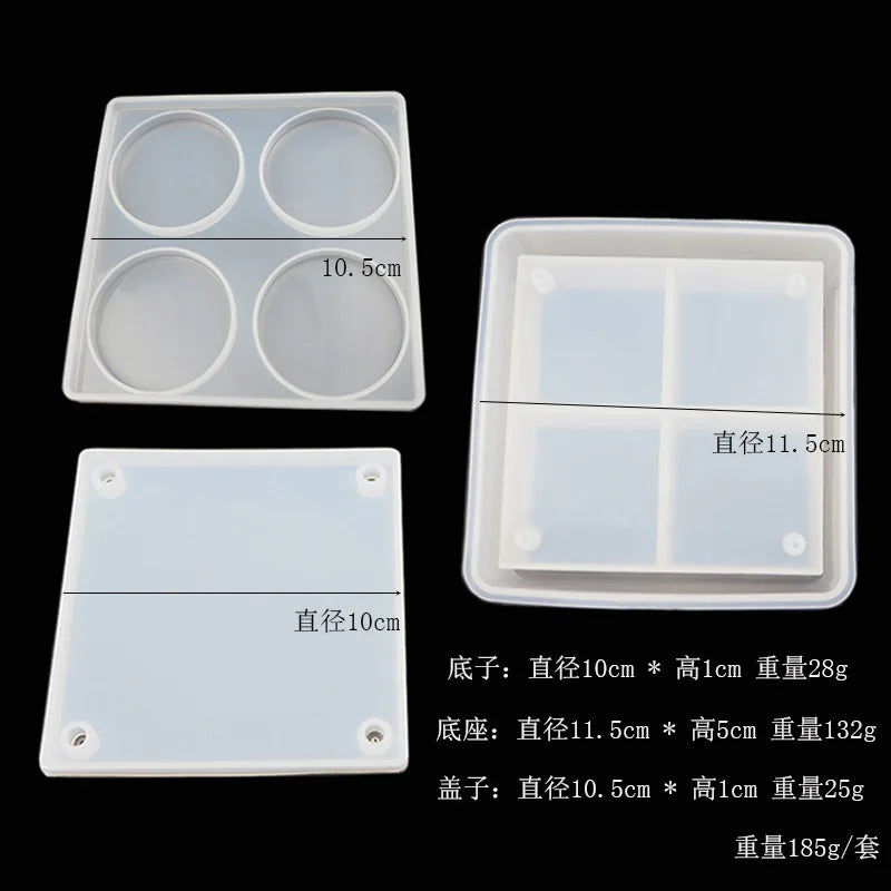 DIY Crystal Epoxy Silicone Mold Multi-layer Jewelry Box Set