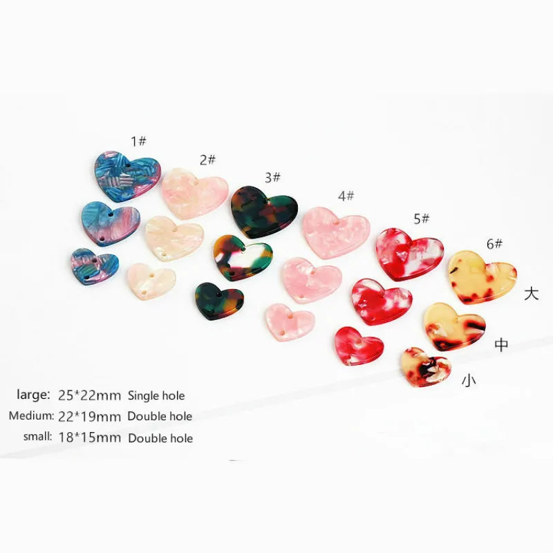 DIY Japanese Acetate Love Pendant Earrings Accessories 10pcs