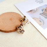 Alloy Bear Drill-in Pearl Ear Nail Ear Jewelry 6 Pcs