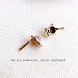 Alloy Bear Drill-in Pearl Ear Nail Ear Jewelry 6 Pcs