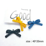 DIY Jewelry Accessories Alloy Bow Earrings Pendant Material 4pcs