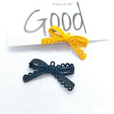 DIY Jewelry Accessories Alloy Bow Earrings Pendant Material 4pcs