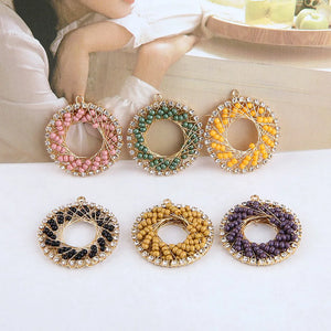 DIY Woven Diamond Hollow Pendant Earrings Material