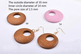 Geometric Wooden Earrings and Necklace Pendants Set