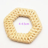 Wooden Straw Weave Rattan Square Wood Beads Vine Braid Earrings 10pcs