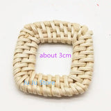 Wooden Straw Weave Rattan Square Wood Beads Vine Braid Earrings 10pcs