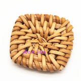 Wooden Straw Weave Rattan Square Wood Beads Vine Braid Earrings 10pcs