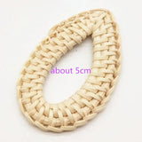 DIY Wooden Straw Weave Rattan Water Drop Wood Beads Vine Braid Jewelry