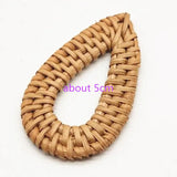 DIY Wooden Straw Weave Rattan Water Drop Wood Beads Vine Braid Jewelry