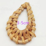 DIY Wooden Straw Weave Rattan Water Drop Wood Beads Vine Braid Jewelry